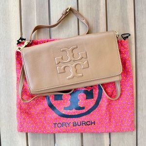 TORY BURCH Nude Leather Crossbody